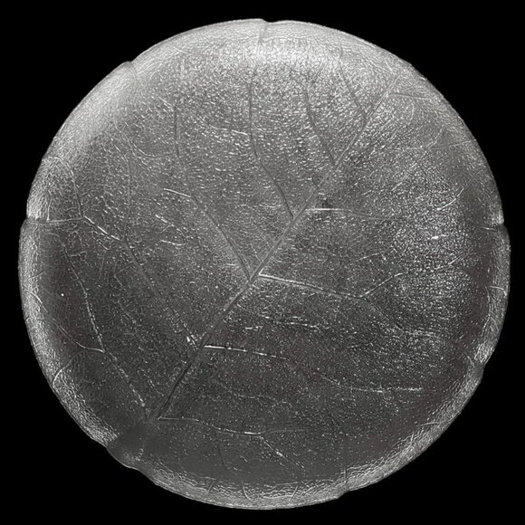 Vintage 1980s Arcoroc France Aspen 13" Wide Platter - Flower Clear Embossed Leaf - Picture 4 of 8